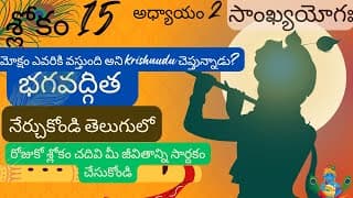 భగవద్గీత 2 వ అధ్యాయం 15 వ శ్లోకం || sankyayoga|| bhagavadgita in telugu || divine touch telugu