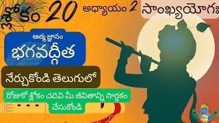 భగవద్గీత 2వ అధ్యాయం – 20వ శ్లోకం || sankyayoga || bhagavadgita in telugu || divine touch telugu