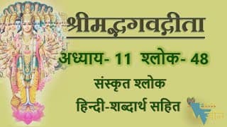 Shloka 11.48 of Bhagavad Gita with Hindi word meanings