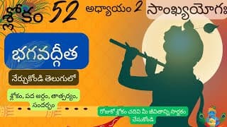 Bhagavad Gita chapter 2 verse 52||sankyayoga|| భగవద్గీత 2వ అధ్యాయం శ్లోకం 52|| divine touch telugu
