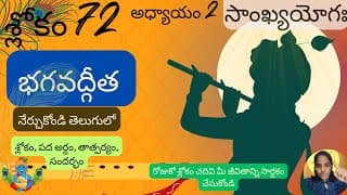 Bhagavad Gita chapter 2 verse 72||sankyayoga|| భగవద్గీత 2వ అధ్యాయం శ్లోకం 72|| divine touch telugu
