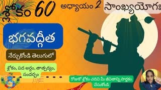 Bhagavad Gita chapter 2 verse 60||sankyayoga|| భగవద్గీత 2వ అధ్యాయం శ్లోకం 60|| divine touch telugu