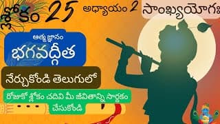 bhagavad Gita chapter 2 verse 25||sankyayoga|| భగవద్గీత 2వ అధ్యాయం శ్లోకం 25|| divine touch telugu