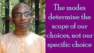 The modes determine the scope of our choices, not our specific choice (Gita 14.10)