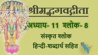 Shloka 11.8 of Bhagavad Gita with Hindi word meanings