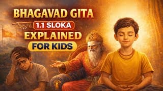 Bhagavad Gita 1.1 Explained for Kids | Simple Story of Kurukshetra Battle | Krishna Wisdom